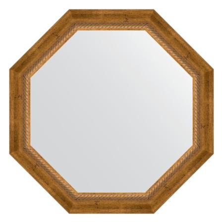 Mirror in the baguette frame, aged bronze with weaving 70 mm, 68x68 cm