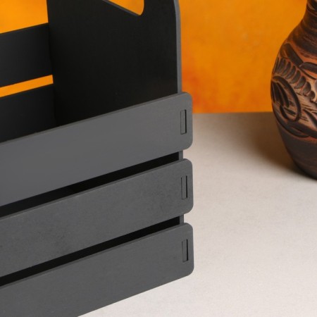 Kashpo wooden 25 × 15 × 20 cm "Carmen", side handles are lateral cuts, black give beautifully-3