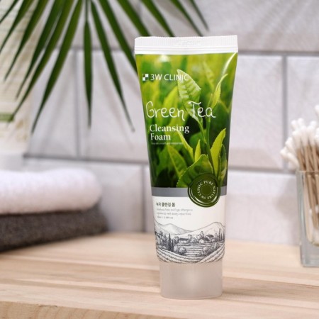 Cleaning foam for washing 3W Clinic, green tea, 100 ml-4