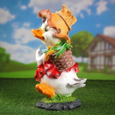 Garden figure "Duckling with corn" 26x22x48cm-2