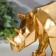 Souvenir Polystone 3D "Golden rhino" 12x8x25.1 cm