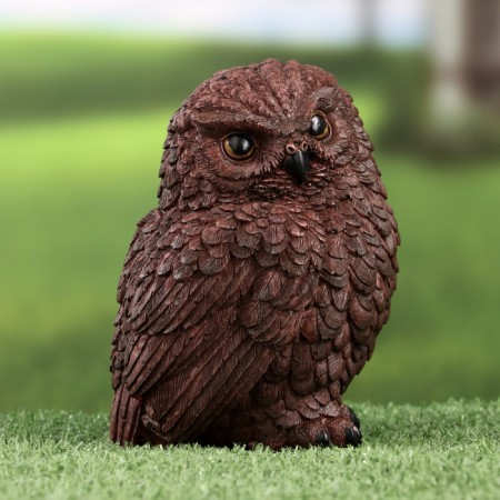 Garden figure "owl" dark, 9x9x14cm