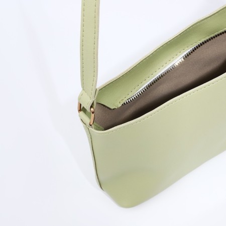 Bag Cross-Bodi with a zipper, green color-5