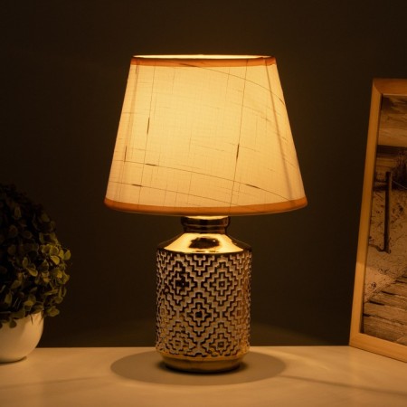Table lamp "Claudia" 1x40W E14 white/gold 22x22x36cm-1