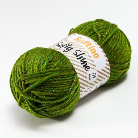 Yarn 70% acrylic, 30% silk "Softy Shine" 50 g 85 m color 30 fern-1