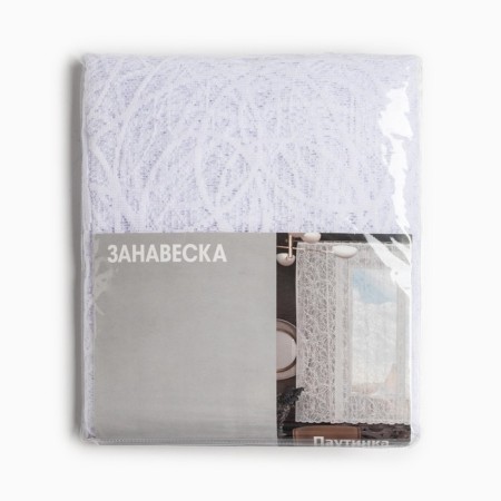Tulle to the kitchen without curtain tape, size 165x170cm, white color, 100% polyester-5