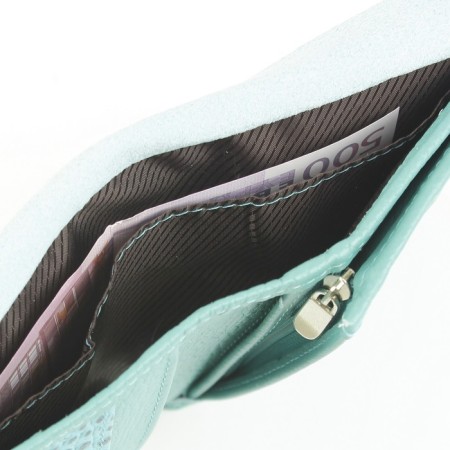 P914 Wallet on the button, the map for maps (6)/coins/bill, turquoise color 10.5x12.5x1.5cm-4