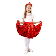 Carnival skirt for the Party red in black peas, bandage, height 134-140 cm