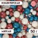 Sprinking confectionery "pearls", turquoise, red, silver, 50 g