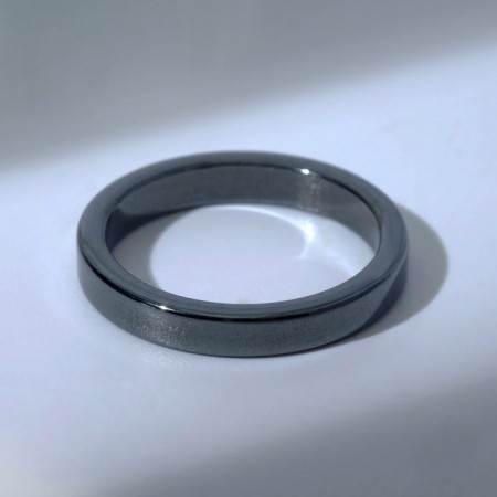 Ring "Night" for hematite, narrow, black color, size 18-2