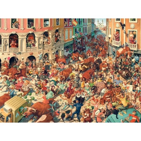 Puzzle "Running bulls in Pamplona", 3000 elements-1