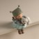 Polystone souvenir "Baby strokes the white teddy bear" Blue 9x7x13 cm