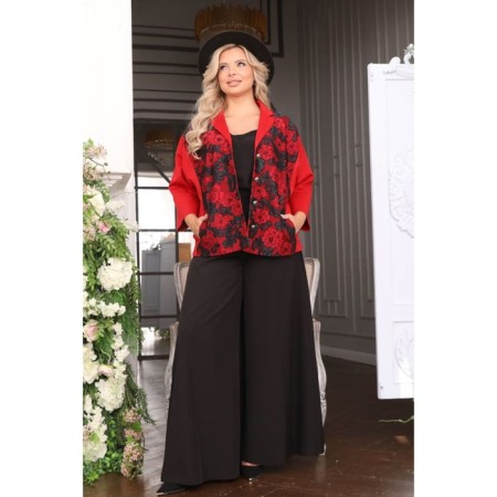 Female jacket, size 54, red color-11