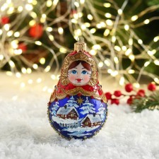 Елочное украшение "Матрёшка"  h- 12 см, микс