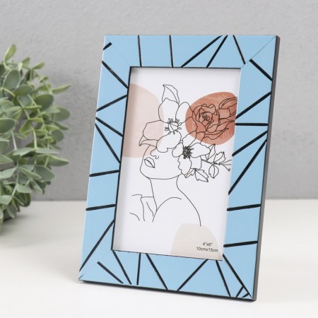 Photo frame plastic 10x15 cm "Chaos. Direct lines" Blue 18.3x13.5 cm-1