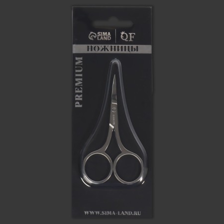 Manicure scissors "Premium", bent, wide, 9 cm, on the blist, silver color-10