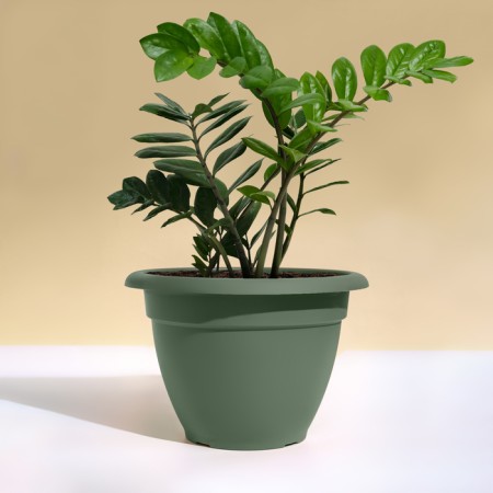 Flower pot, d = 35 cm, 12 l, plastic, green sage-2