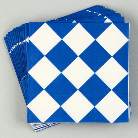 Paper napkins "Blue rhombics" 33x33 cm, set 20 pcs.