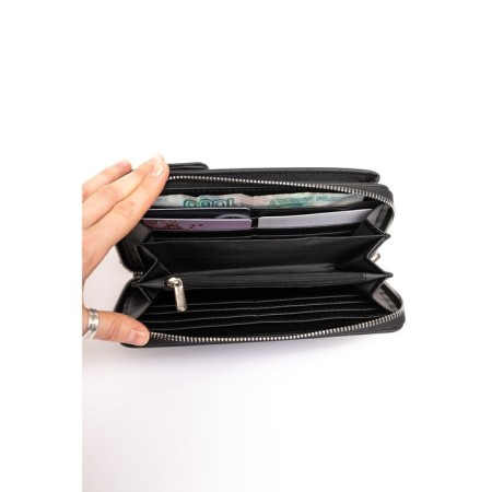 Cross-Body Bag, eco-leather, David Jones Black, 12x4x20 cm-2