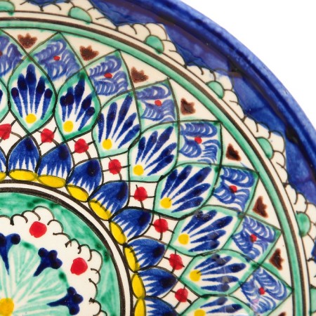 The plate of the Rishtan ceramics "Patterns", blue, deep, mix, 20 cm-5