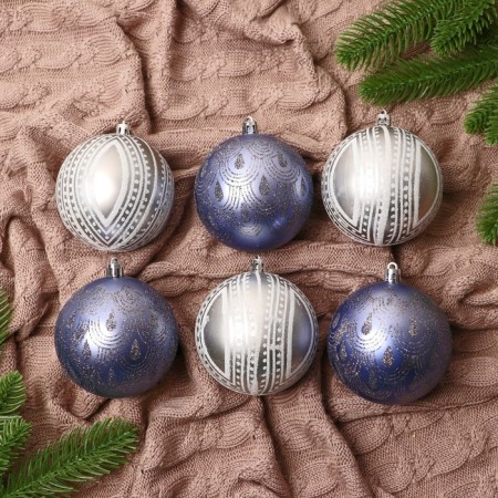 Set of balls plastic D-8 cm, 6 pcs "Mysterious pattern"