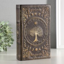 Safe-book wood, leatherette 