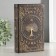 Safe-book wood, leatherette "tree of life" voluminous embossing 21x13x5 cm