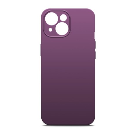 Borasco cover for iPhone 15, Soft Touch, silicone, microfiber, purple