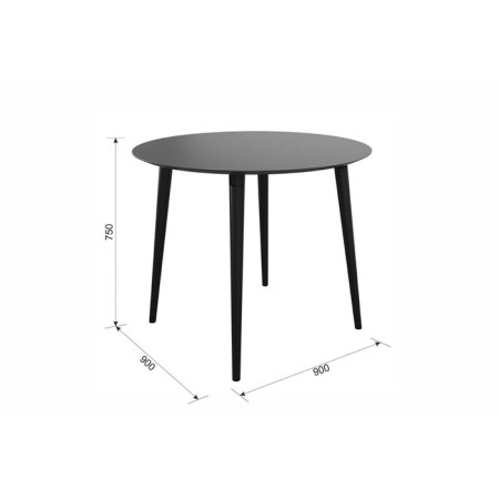 Dining table Scandil 2, 900 x 900 x 750, white/light varnish-1