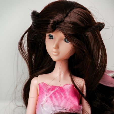 Hair for dolls "wavy with a tail" size is small, color 4a