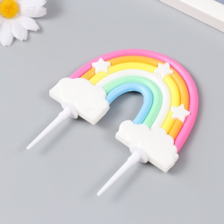 Decor for creativity plastic "Rainbow in clouds with stars" 7 cm-1