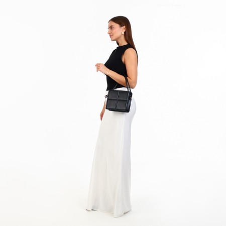 Bag Cross-Bodi with a zipper, black color-7