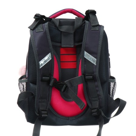School backpack 38 x 30 x 16 cm, ergonomic back, stavia "paws", gray-4