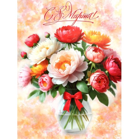 Package gift craft "From March 8!" 21 x 11 x 27 cm-2