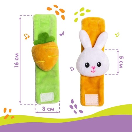 Developing bracelet-grave for the baby "Bunny", (set 2pcs)-3