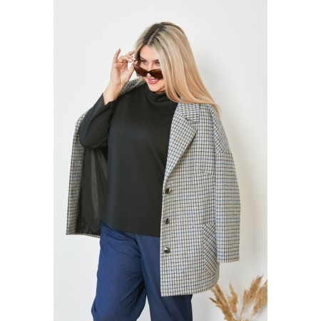 Female jacket, size 66, gray color-1