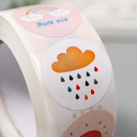 Stick Paper "Weather" d = 2.5 cm 500 pcs in a roll 3x6.5x6.5 cm-3