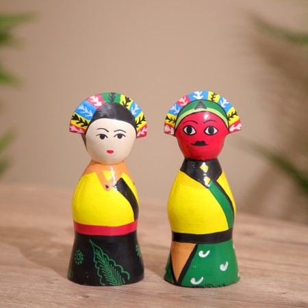 Souvenir "couple" wood (set 2 pcs) 15 cm