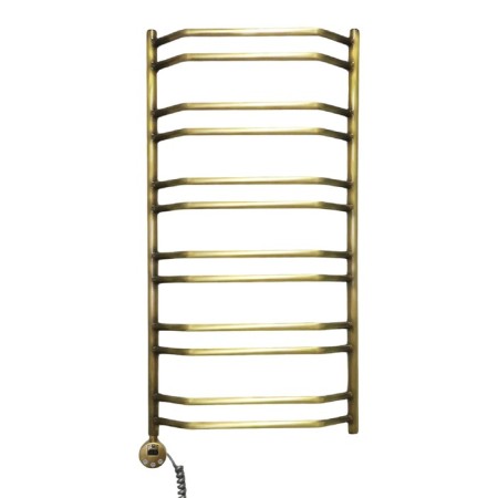 Domoterm electric heated towel rail "Laura", 500 x 985 mm, 12 crossbars, left, bronze