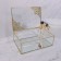 Great organizer for storage, with a lid, glass, with a mirror -bottom, 1 section, 25 × 17.5 × 8.5 cm, the color is transparent/copper