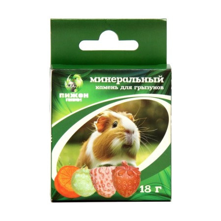 Mineral stone "Pigger" for rodents, fruits, a set of 4 pcs, 18 g-1