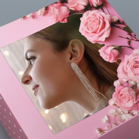 Gift-bearing box folding, packaging, “delicate roses”, 14 x 14 x 8 cm-2