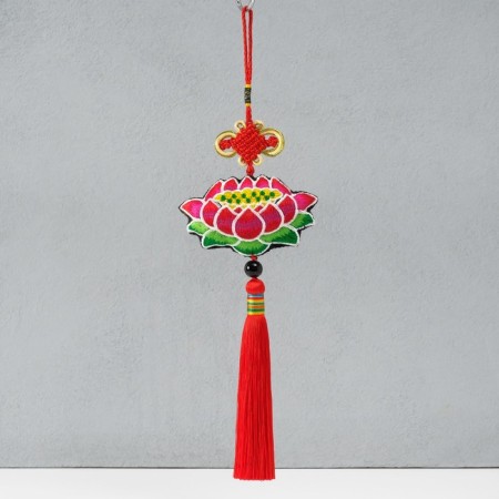Suspension Textile "Lotus" red 2x10x29 cm
