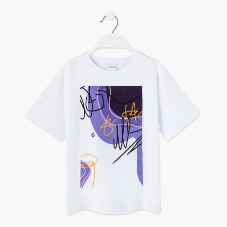 T -shirt Children's Minaku Colors, white/purple color, height 122