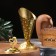 Kurilnitsa for incense powder and cones "torch", golden, 19.5x8.2 cm