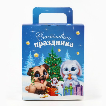 Folding boxes “Bear with a gift”, 18 x 15 x 7.5 cm, New Year-4