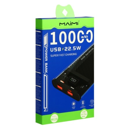 External Maimi Mi28, 10,000 mAh, 2 USB, Type-C, MicroUSB, 22.5 W, transparent-7