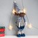 Interior doll "moose in a striped cap and scarf, blue outfit" 52x13x17 cm