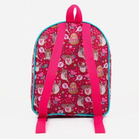 Baby backpack on lightning, external pocket, pink color-1