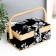 Casket for needlework "White flowers on black" 9.5x19.5x13 cm